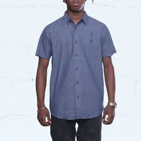 Pelican Bay Chambray Button Up Shirt Navy