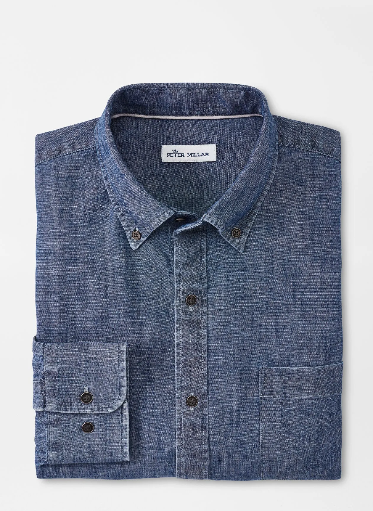 Peter Millar Tamworth Chambray Cotton-Stretch Sport Shirt