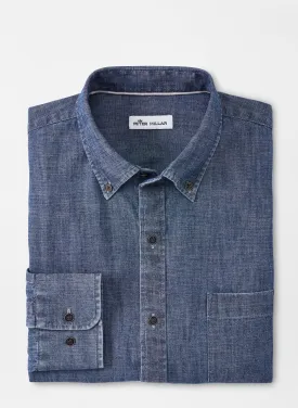 Peter Millar Tamworth Chambray Cotton-Stretch Sport Shirt