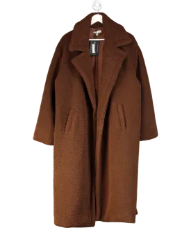 PRETTY LAVISH Brown Teddy Oversized Coat UK M