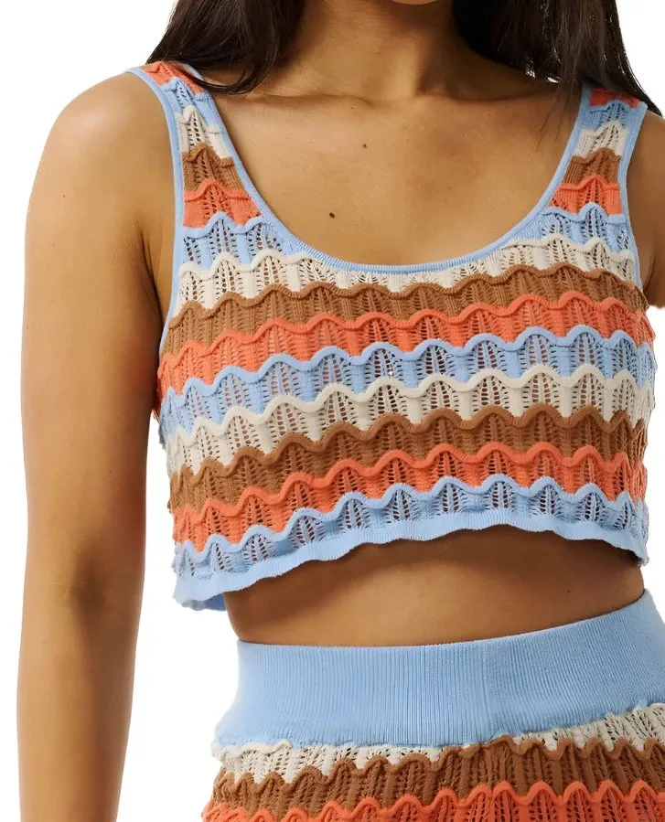 RIP CURL Women's Santorini Sun Crochet Tank Top Multi