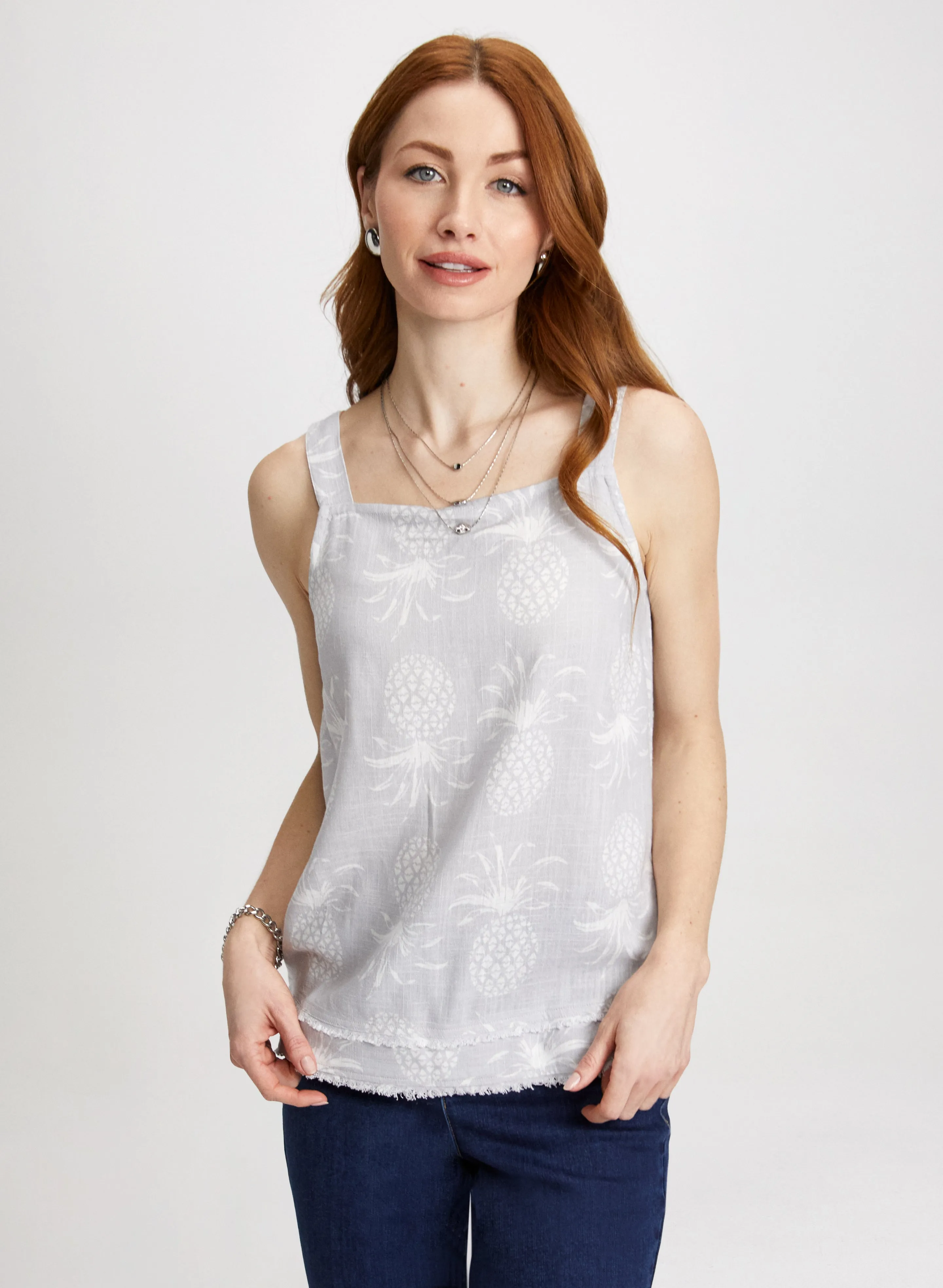 Square Neck Floral Print Cami