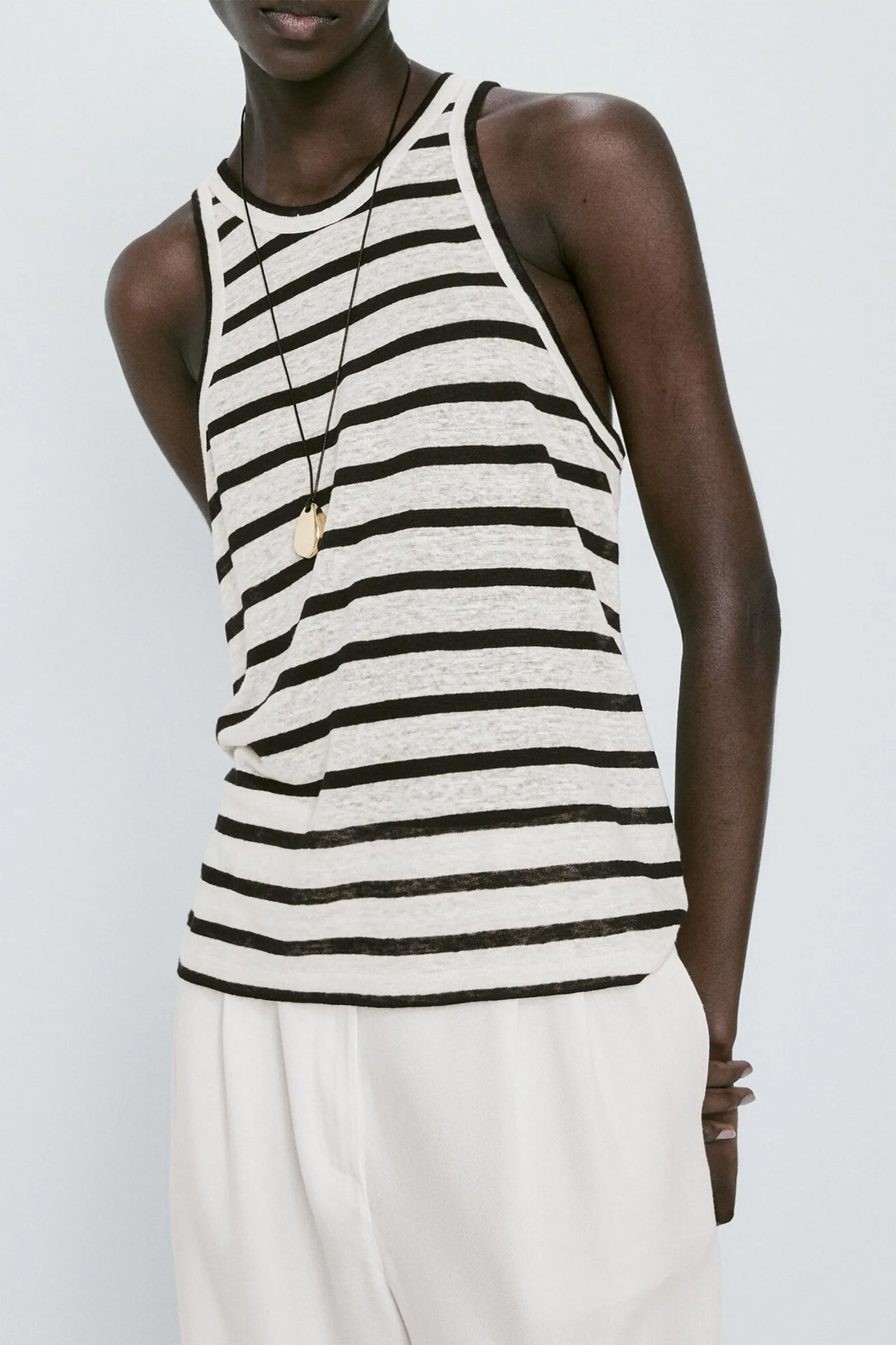 Striped Linen Tank Top
