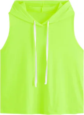 SweatyRocks Women's Summer Sleeveless Hooded Tank Top T-Shirt for Athletic Exercise Relaxed Breathable