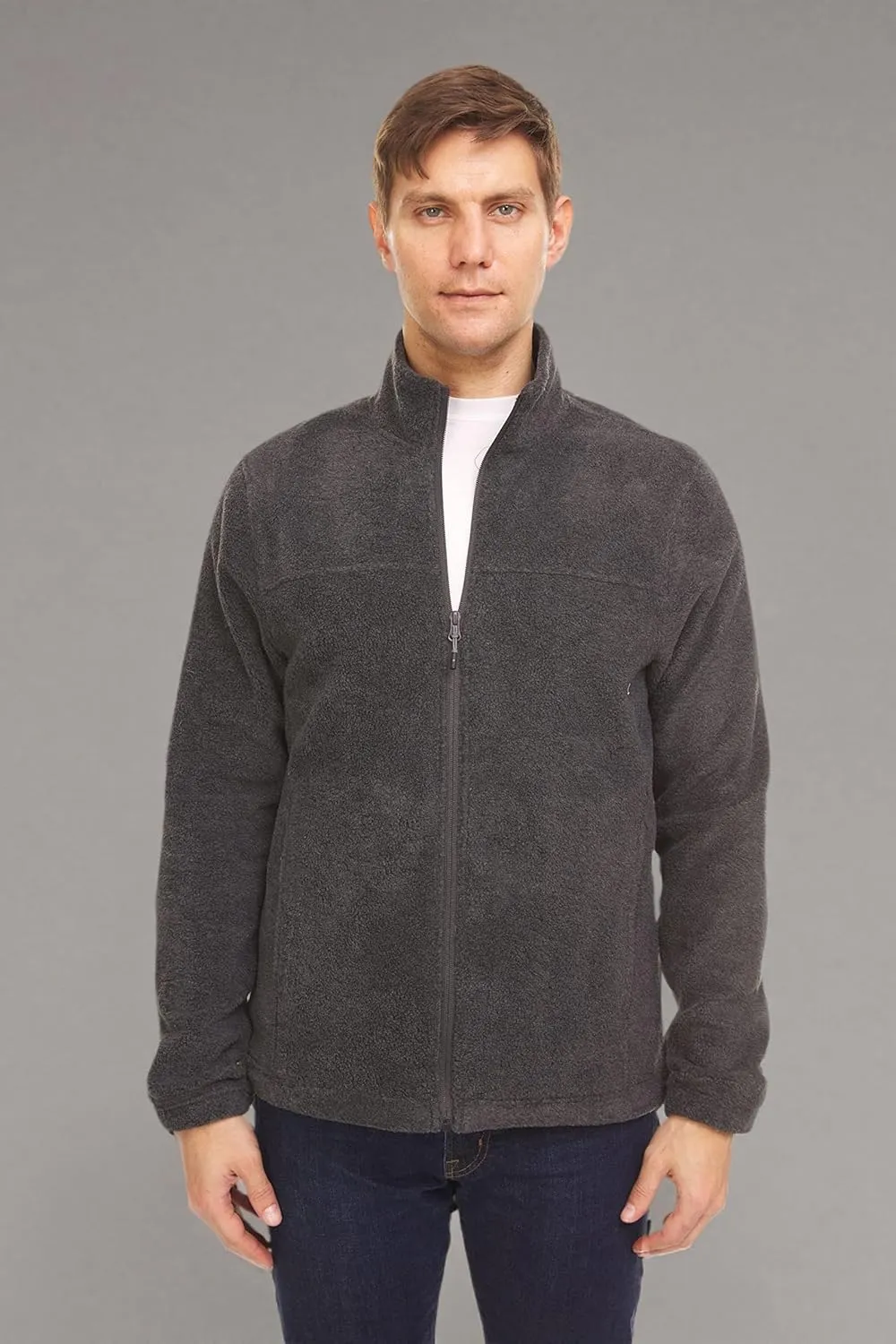 Swiss Alps Mens Full Zip Performance Polar Fleece Jacket Sweatshirt with Pockets