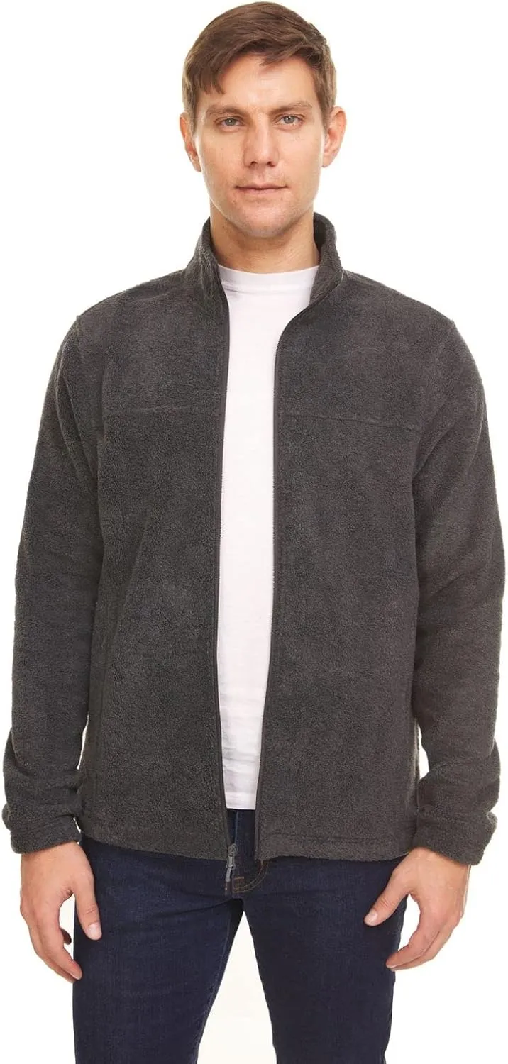 Swiss Alps Mens Full Zip Performance Polar Fleece Jacket Sweatshirt with Pockets