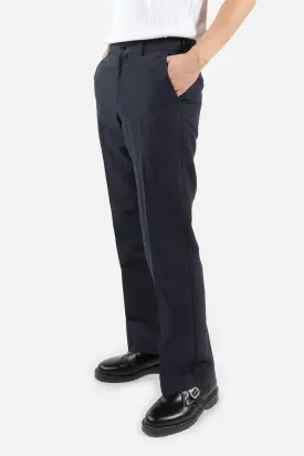 Tailored Trousers Cotton Linen Wide - Dark Navy