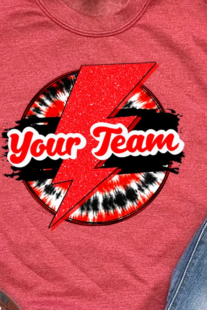 Tie Dye Bolt Red And Black Unisex NuBlend Crew Sweatshirt