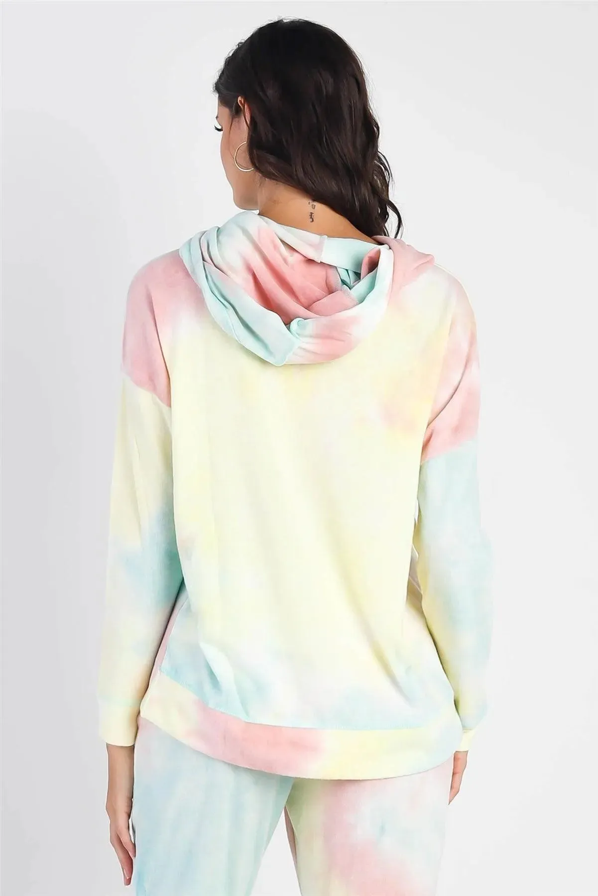 Tie-Dye One Pocket Long Sleeve Hooded Sweatshirt