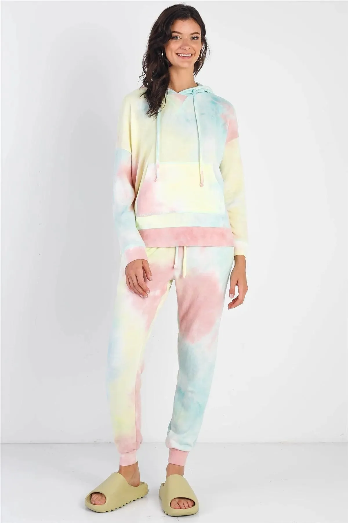 Tie-Dye One Pocket Long Sleeve Hooded Sweatshirt