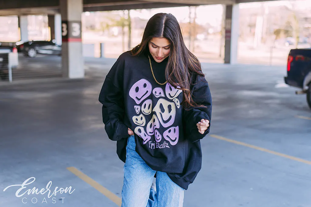 Tri Delta Smiley Face PR Crewneck