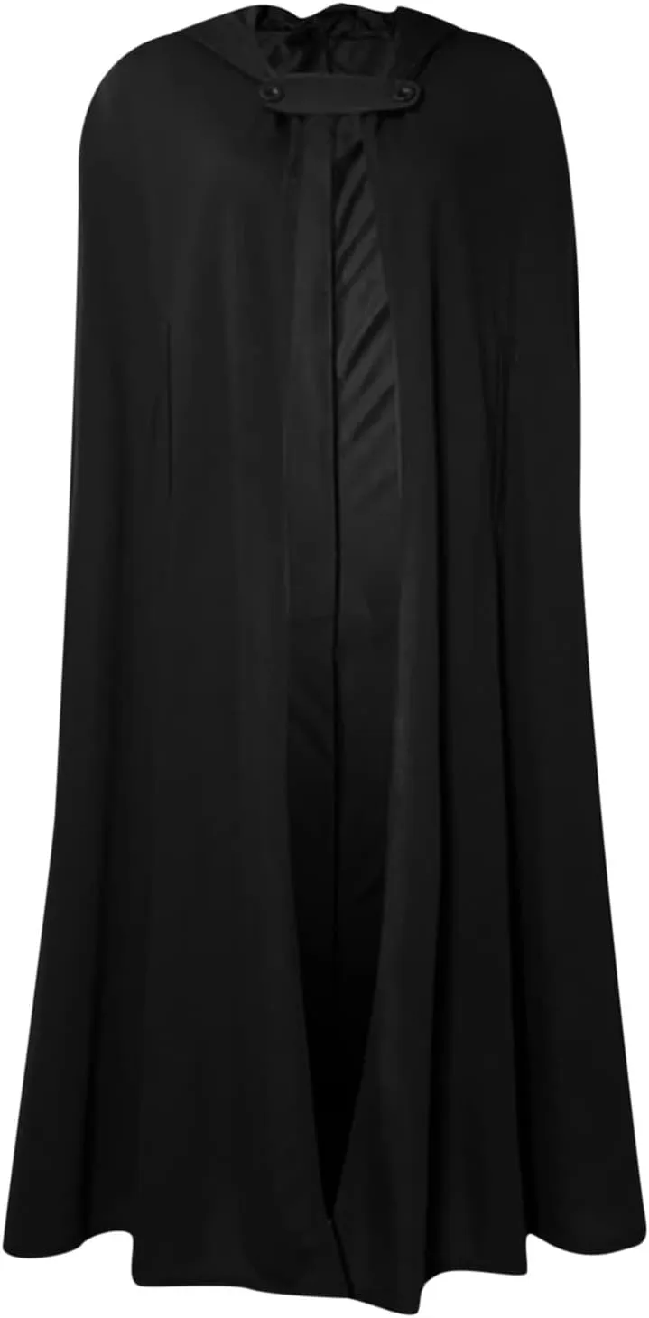 tuduoms Women Vinage Long Trench Coat, Gothic Hooded Cape Halloween Costumes Wool Blend Hooded Cape Poncho Maxi Cloak Coat