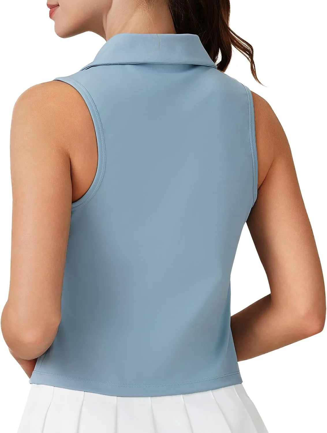 Turnhier Womens Sleeveless Golf Polo Shirts Quick Dry Collared V Neck Tennis Athletic Tank Tops