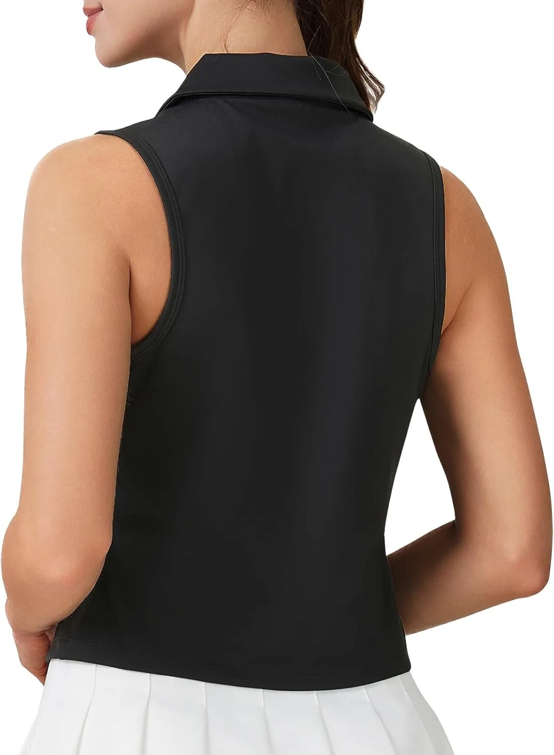 Turnhier Womens Sleeveless Golf Polo Shirts Quick Dry Collared V Neck Tennis Athletic Tank Tops