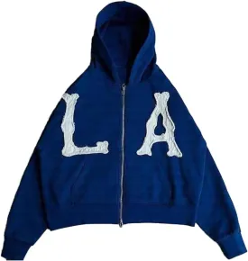 Unisex Letter Embroidery Trendy Hoodies Zip Up Casual Overszie Colorful Y2K Hip Hop Streetwear Harajuku Jacket