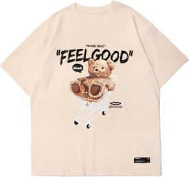 Vamtac Oversized Tshirts for Men Graphic Y2K Casual Summer Tops Teddy Bear Vintage Short Sleeve