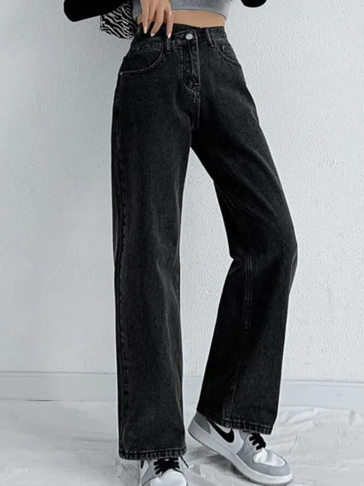 Vintage Crossover Waist High Rise Boyfriend Jeans