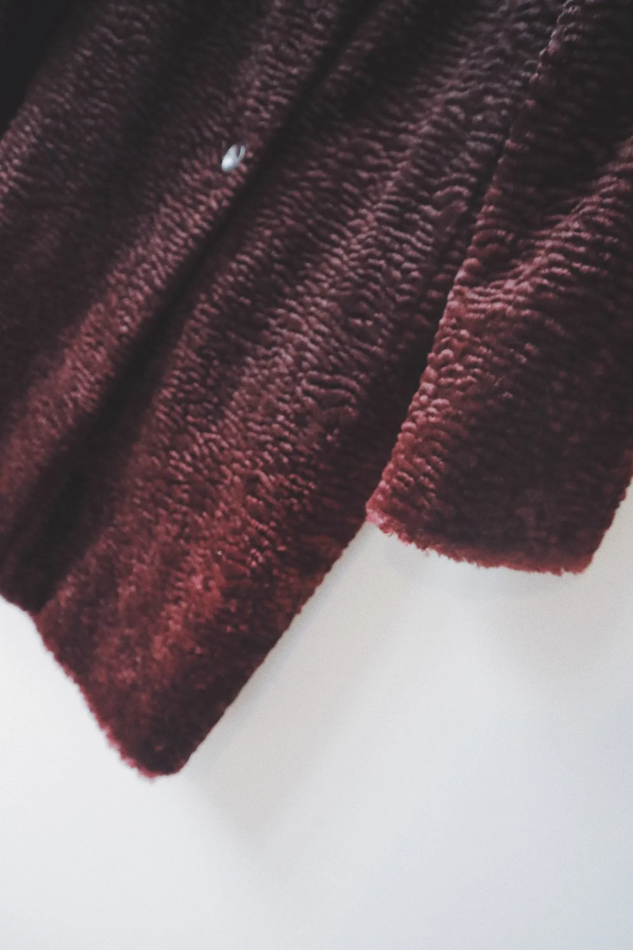 Wavy Textured Teddy Coat, Burgundy
