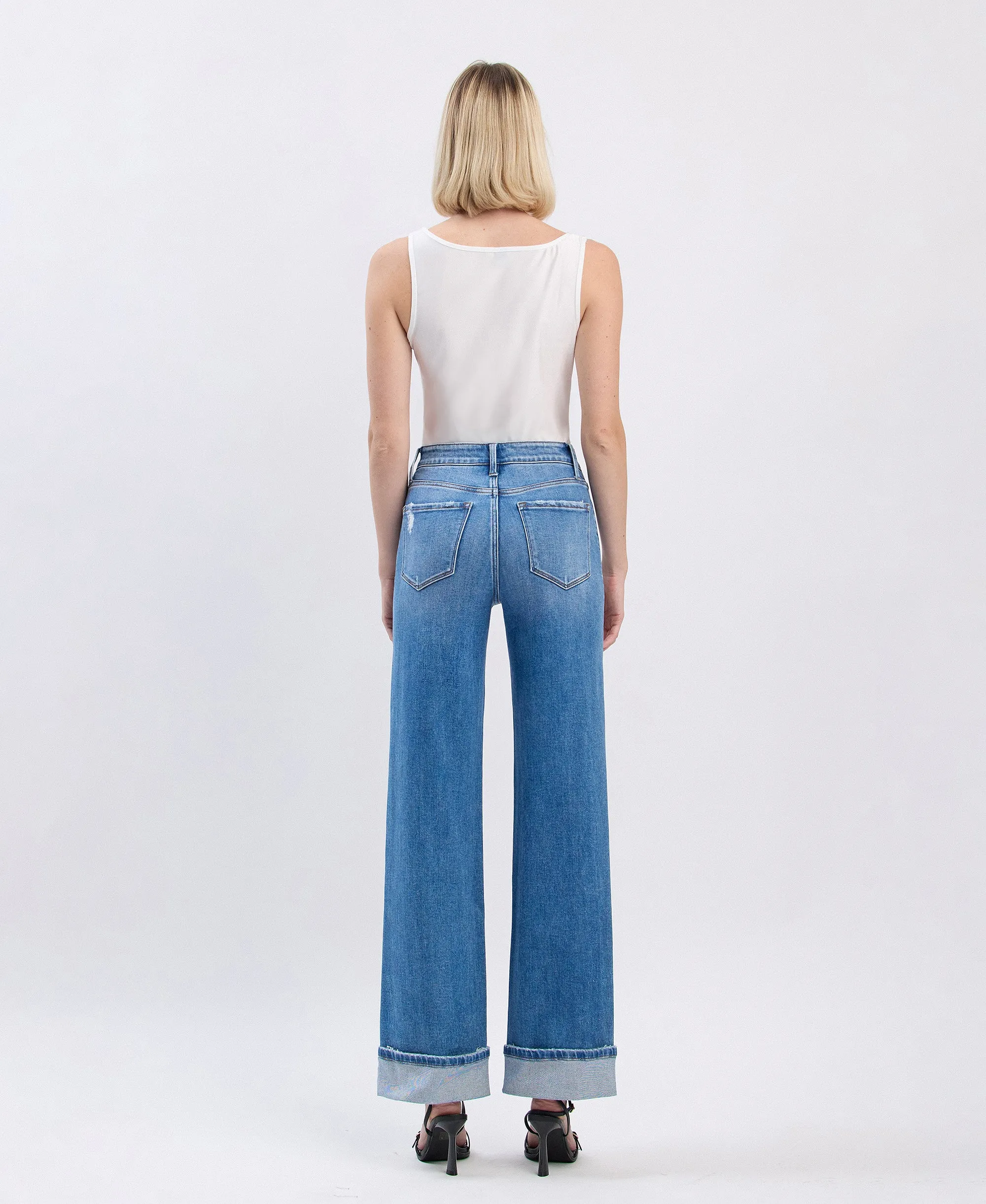 Westbury - High Rise Cuffed Wide Leg Jeans