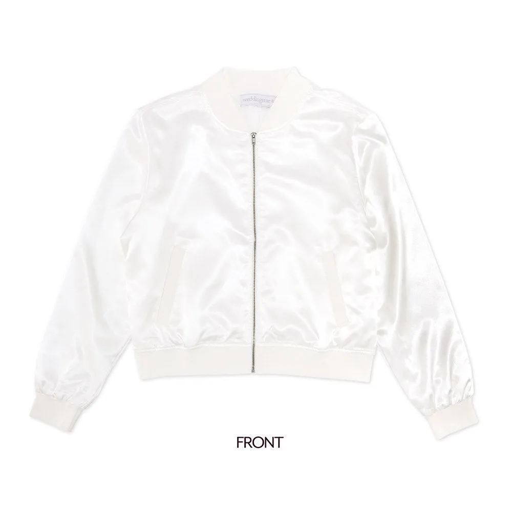 White Women's Bomber Jacket with Personalization