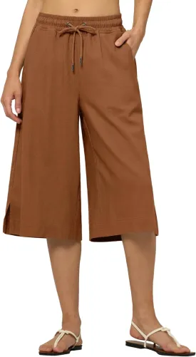 Willit Women's Linen Capri Pants Wide Leg Dress Casual Summer Pleated Capri High Waisted with Pockets 16"