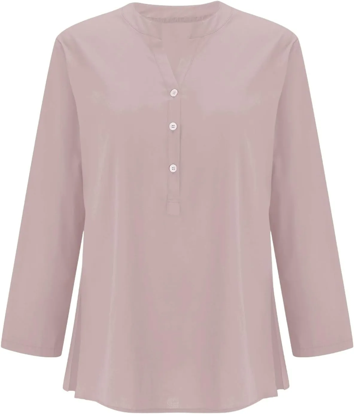 Women Linen Shirts Summer Trendy Short Sleeve V Neck Blouses Lightweight Breathable Tunic Tops Beach Vacation Clothes