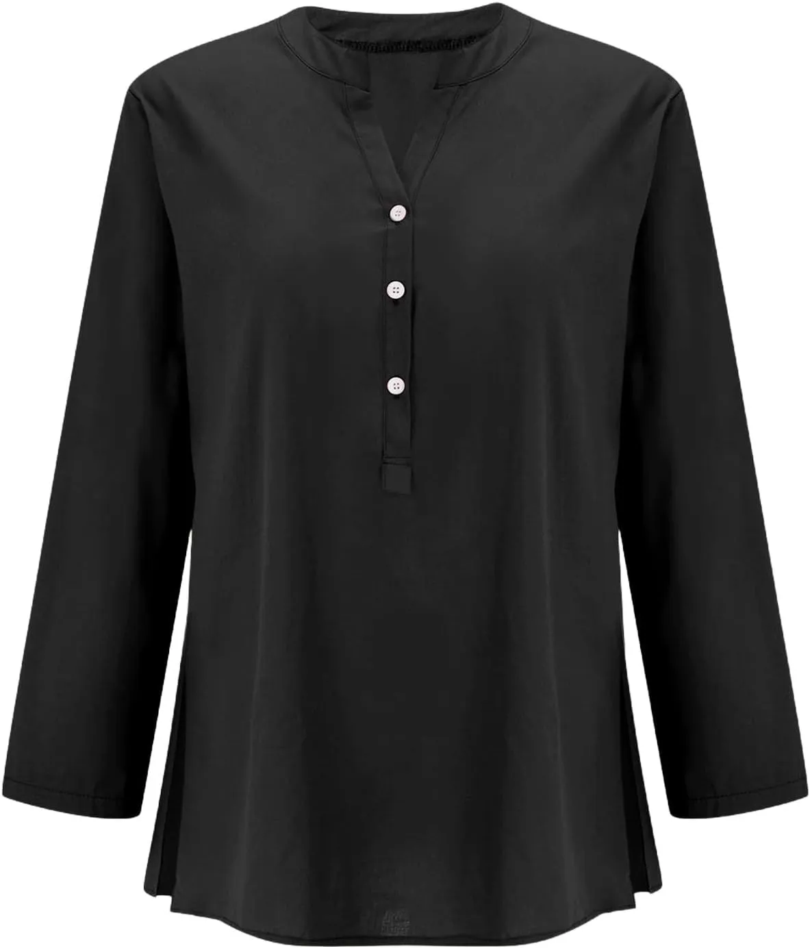 Women Linen Shirts Summer Trendy Short Sleeve V Neck Blouses Lightweight Breathable Tunic Tops Beach Vacation Clothes