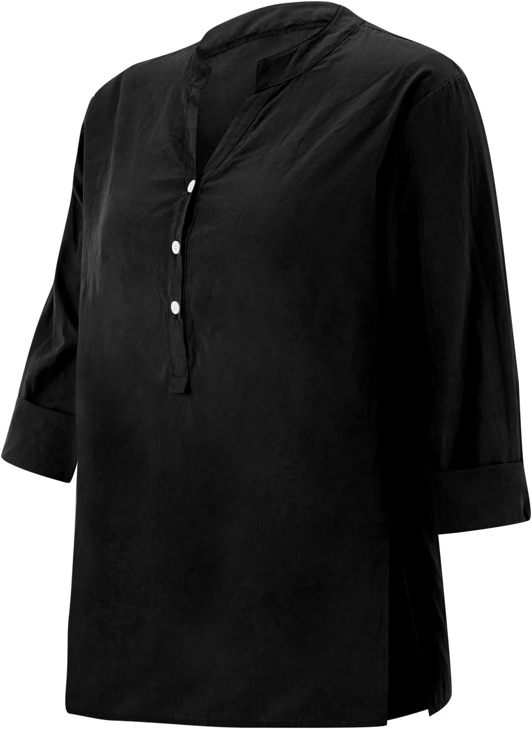 Women Linen Shirts Summer Trendy Short Sleeve V Neck Blouses Lightweight Breathable Tunic Tops Beach Vacation Clothes