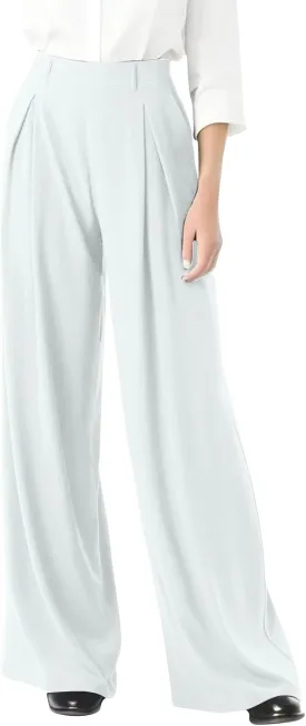 Women's Wide Legged Pants Pleated High Waisted with Pockets Flowy Trousers Business Casual Bottoms Trendy