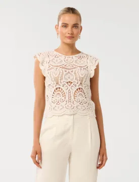 Zara Frill Crochet Top