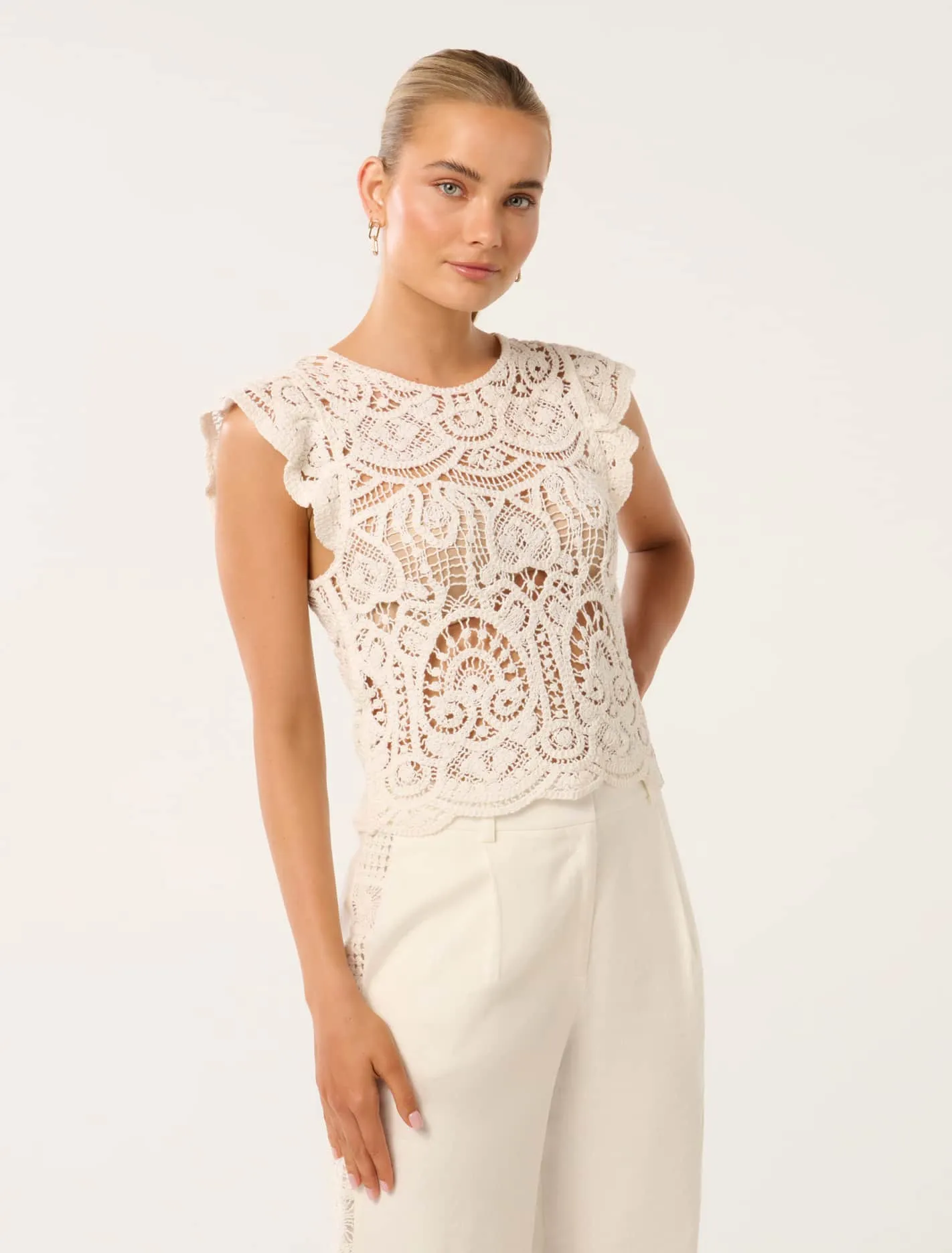 Zara Frill Crochet Top
