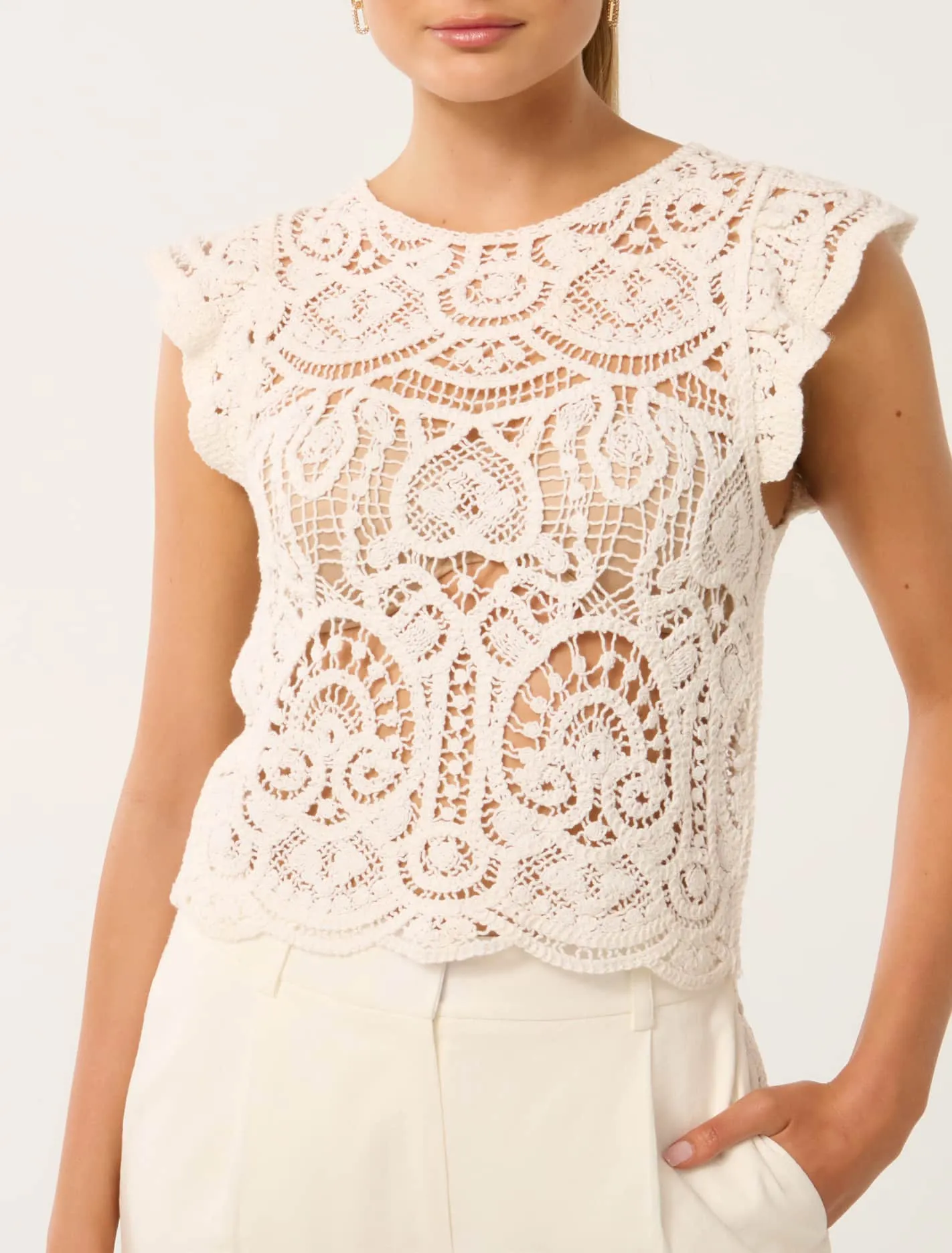 Zara Frill Crochet Top