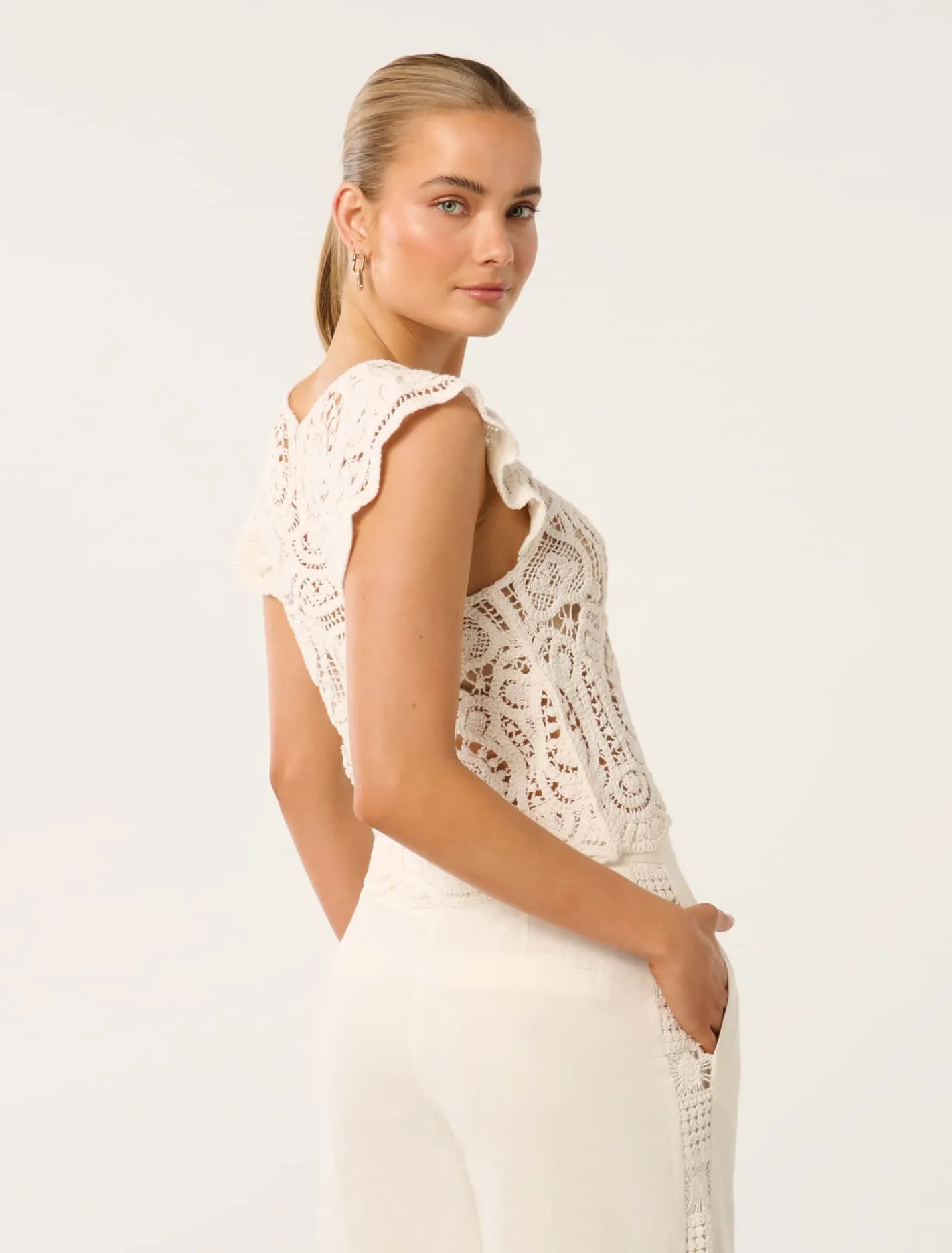 Zara Frill Crochet Top